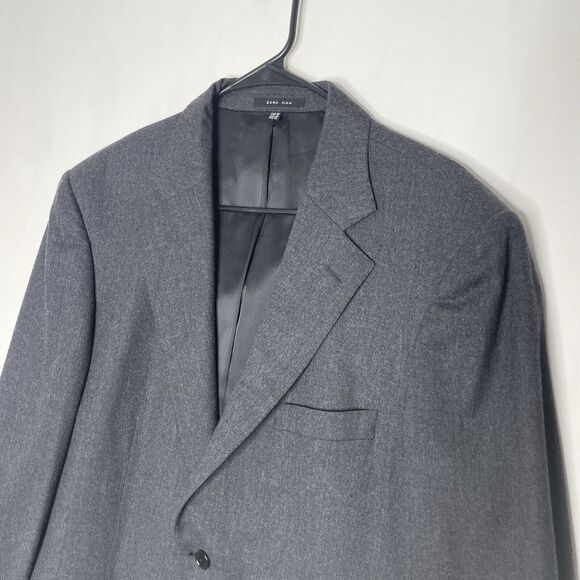 Zara Mens Jacket 42 Gray Wool Cashmere Old Money Business Quiet Luxury - Picture 4 of 9